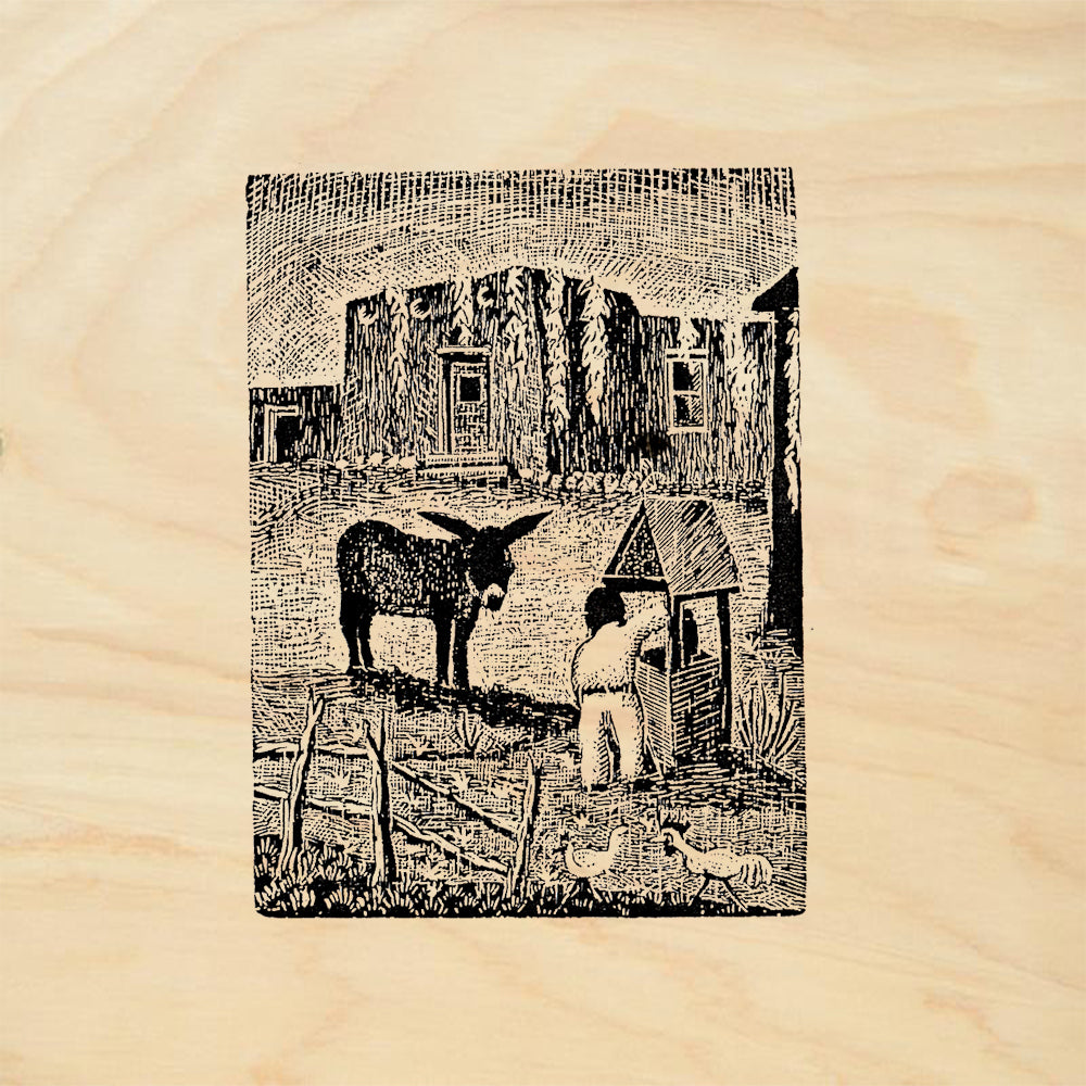 StampaFe Drying Chiles Southwest Folk Art Rubber Art Stamp