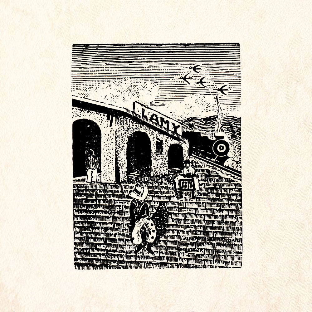 StampaFe Lamy Train Station Southwest Travel Rubber Art Stamp