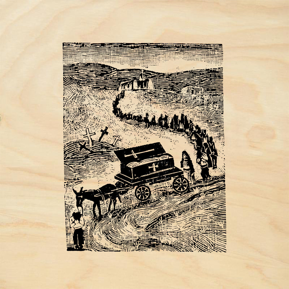 StampaFe Funeral Procession Folk Art Rubber Art Stamp