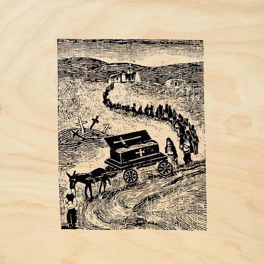 StampaFe Funeral Procession Folk Art Rubber Art Stamp