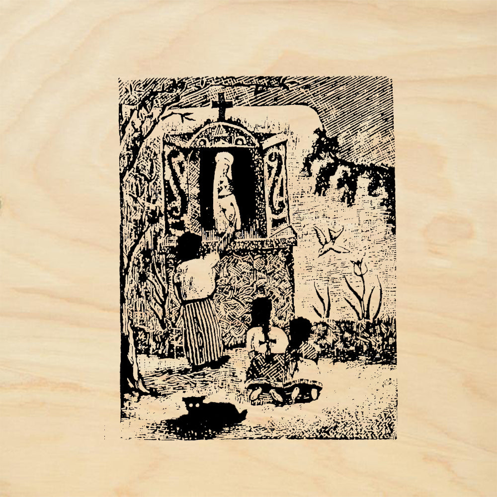 StampaFe Shrine w Children Southwest Rubber Art Stamp