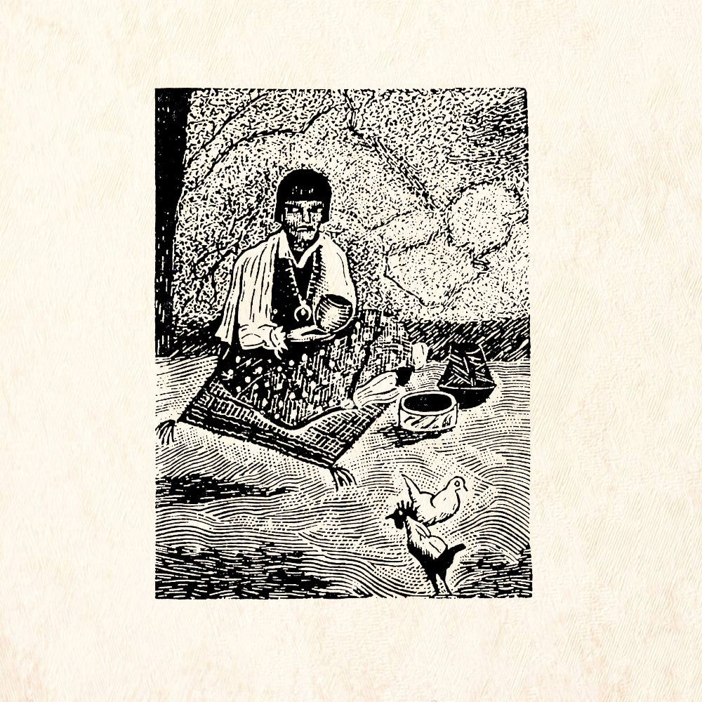 StampaFe Pot Seller Southwest Folk Art Rubber Art Stamp